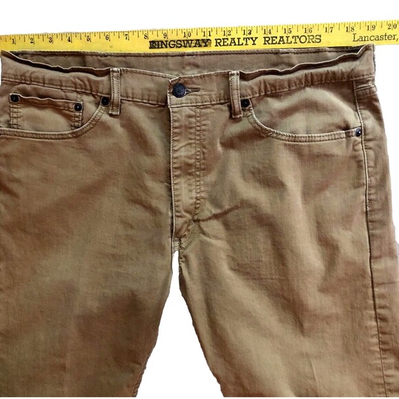 Levi’s 505 Khaki Jeans Mens Size 38x30 Brown Classic Straight Leg Denim 5 Pocket - Picture 7 of 10